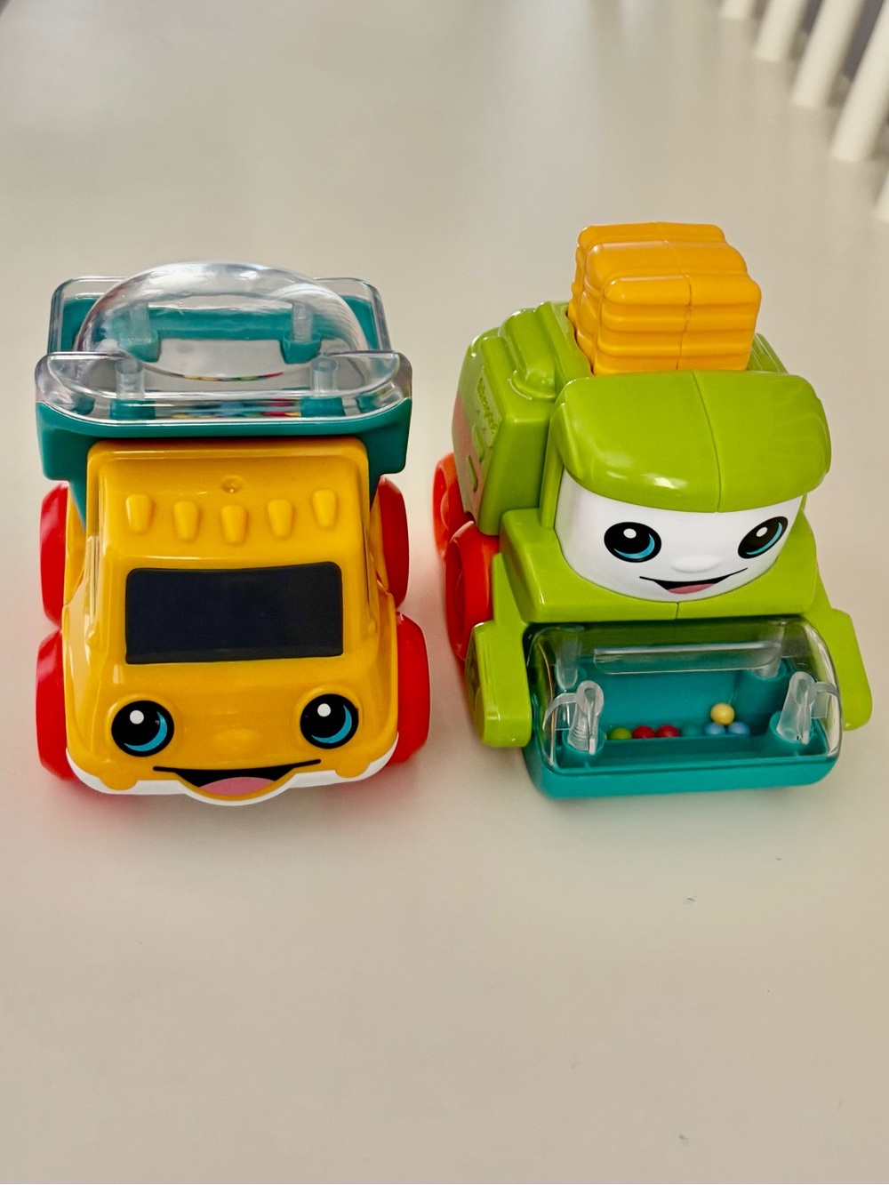 Fisher-Price Poppity Pop Dump Truck & Fisher-Price Rollin' Tractor Toy Vehicles